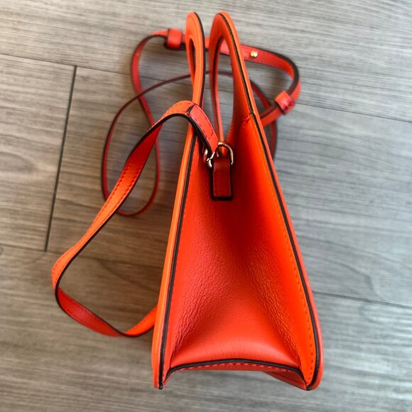 Alohas The A Pomelo Bag Triangle Shaped Mini Purse Orange Leather Shoulder Strap - Picture 9 of 10
